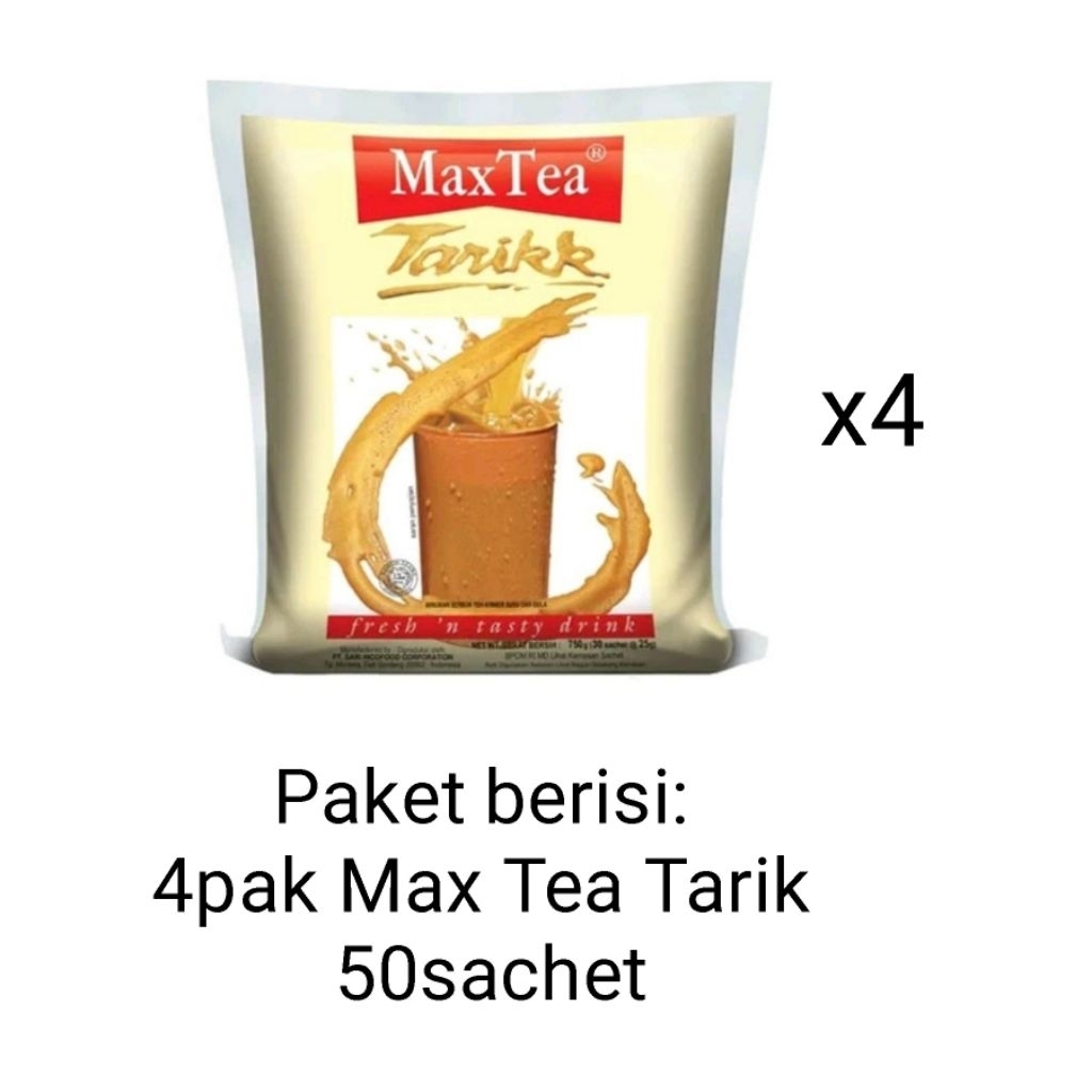 

Paket 4 pak Max Tea Tarik 50 sachet