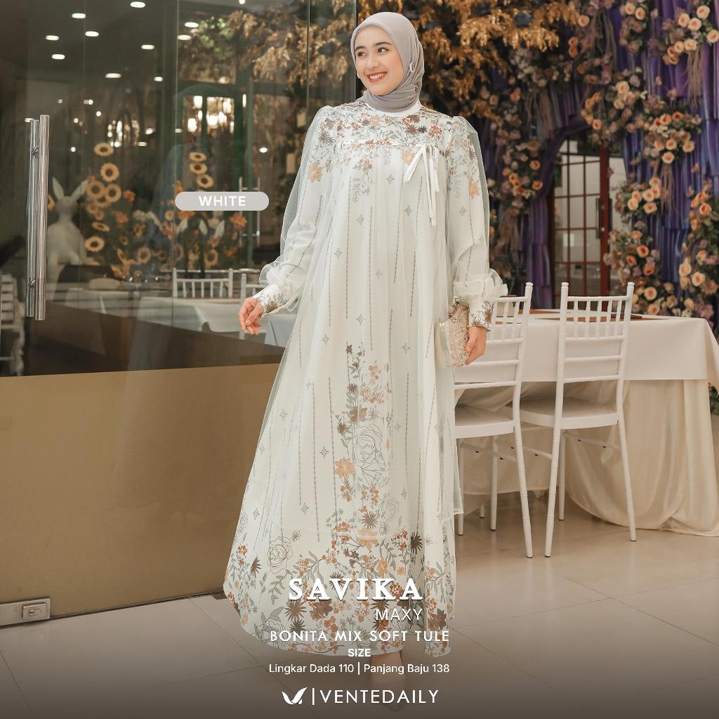 SAVIKA MAXY DRESS GAMIS FLORAL MIX TULE BY VENTE