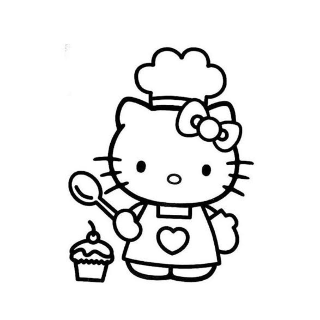 

20 Lembar Kertas Mewarnai Gambar Tema Hello Kitty Ukuran A4