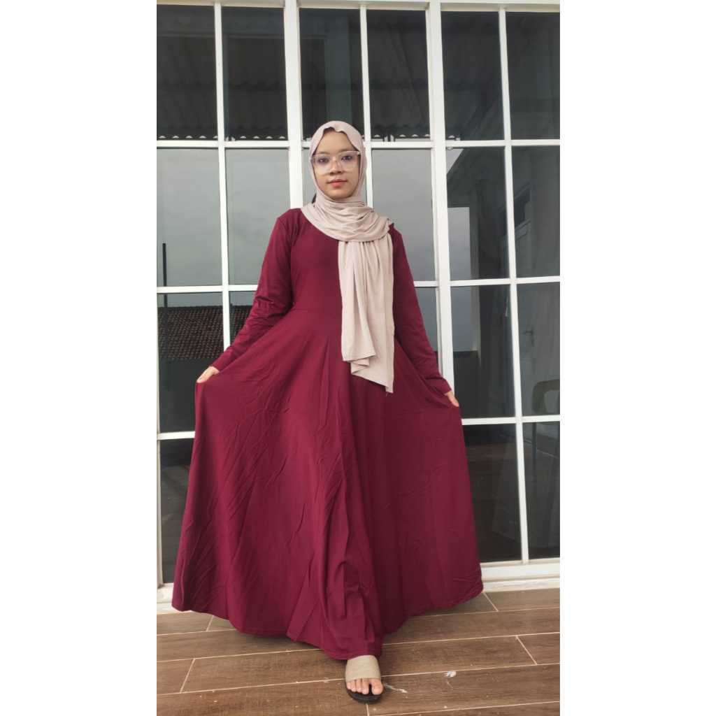 Gamis klok 4meter bahan moscrepe premium banyak warna