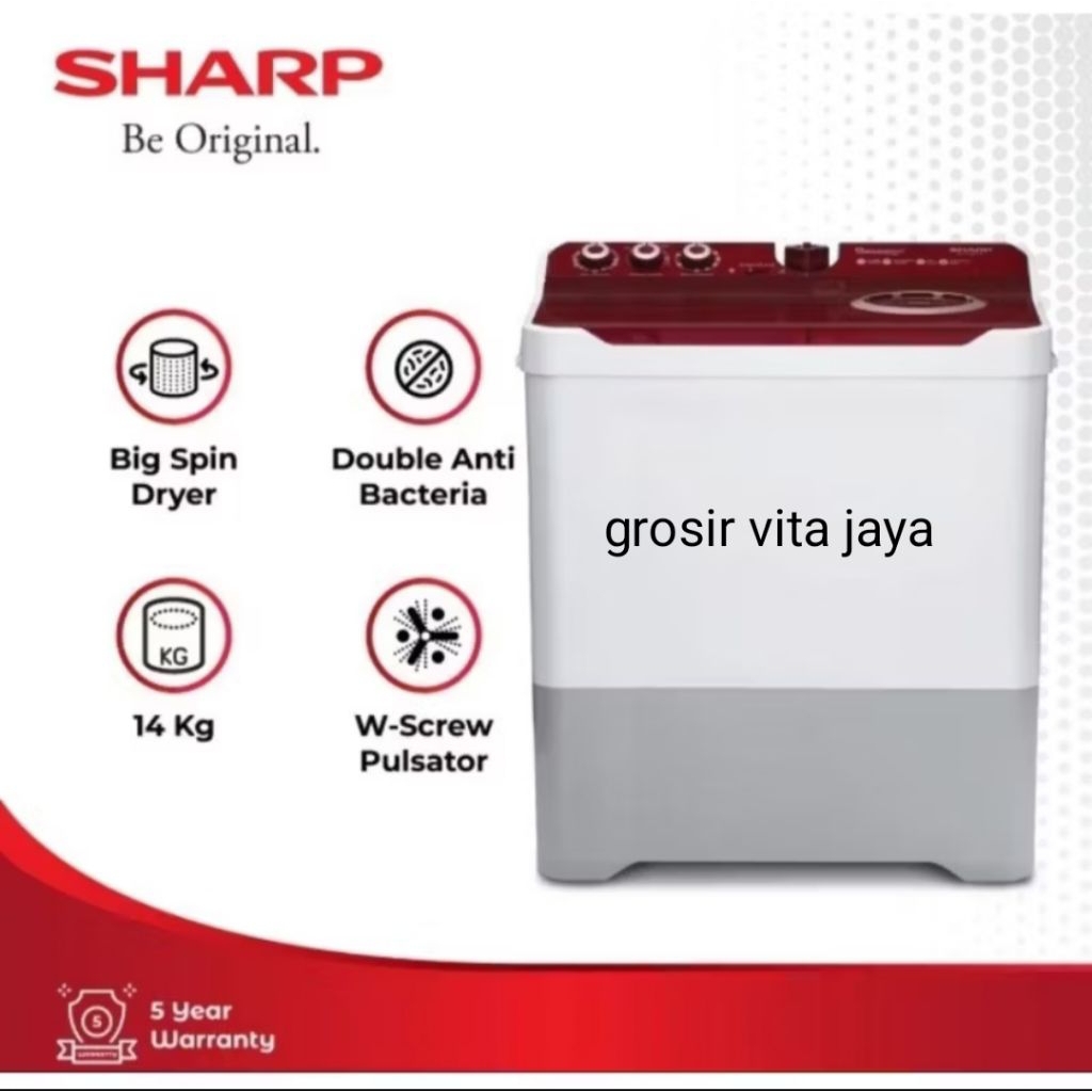 mesin cuci 2 tabung sharp 14kg/mesin cuci sharp 2 tabung 1490
