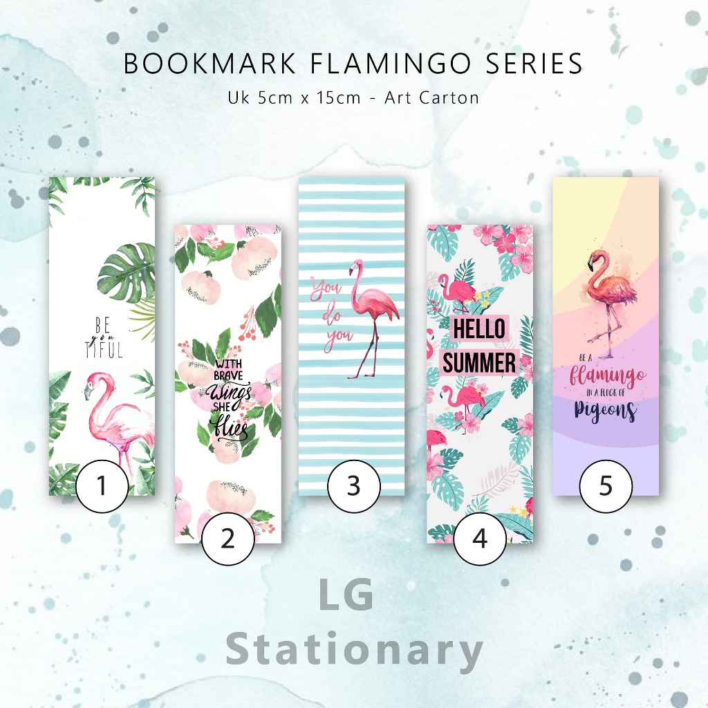 

Pembatas Buku Flamingo Aesthetic / Bookmark 5 x 15 (Set)