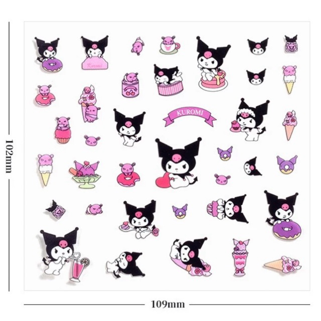 

SK 282 - Sticker sanrio Kuromi, Melody, hello kitty, cinamoroll / sticker kartun DIY anak