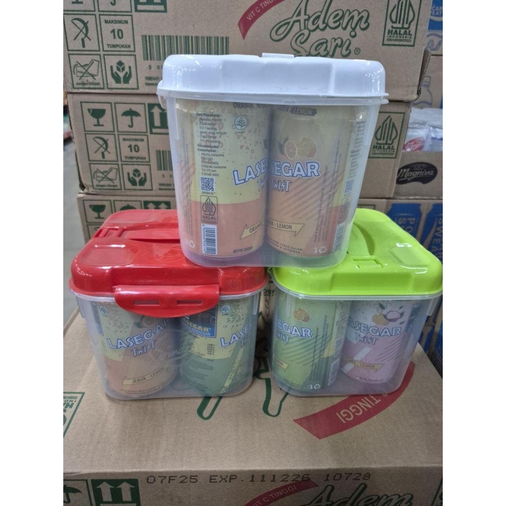 

LASEGAR TWIST MINUMAN PENYEGAR FREE KONTAINER CANTIK ISI 4pcs @320ml