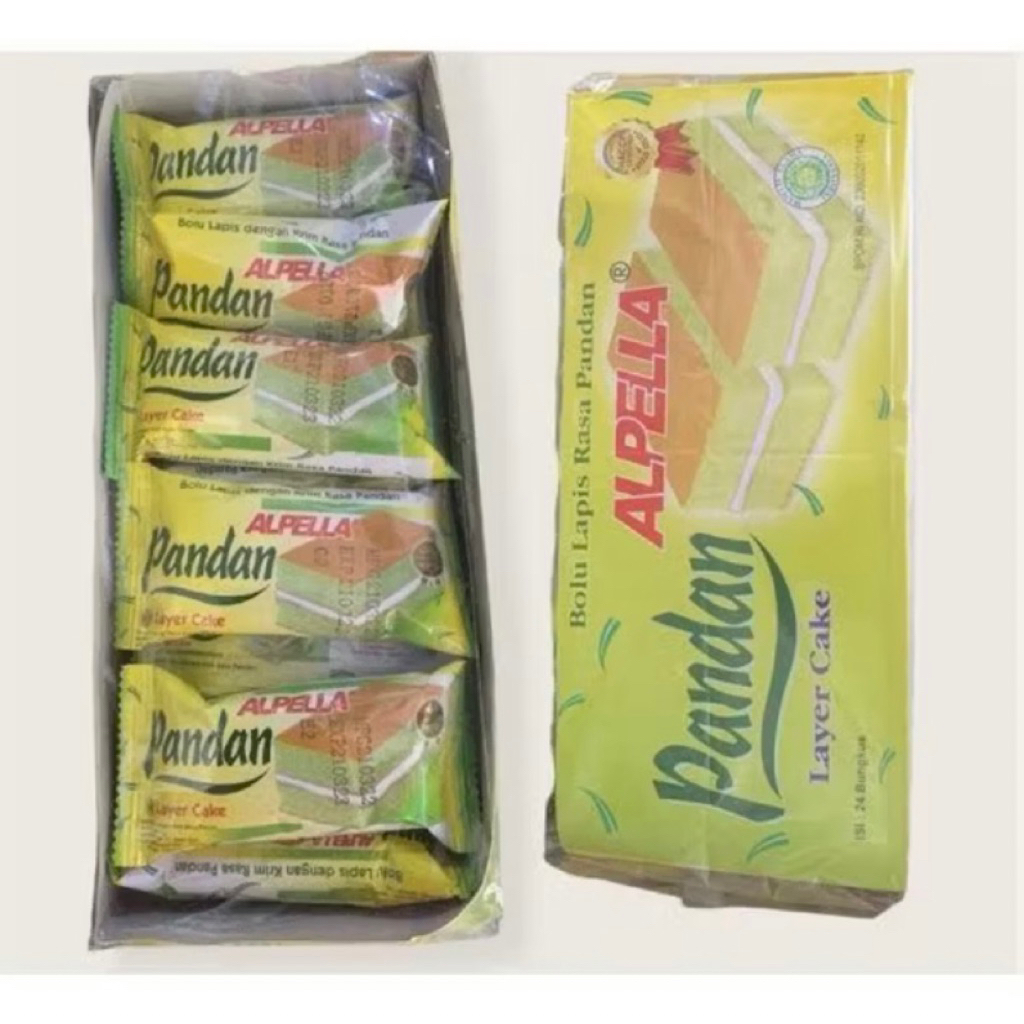 

Alpella Pandan 1 Box Isi 24 ( Bolu Pandan Alpella )