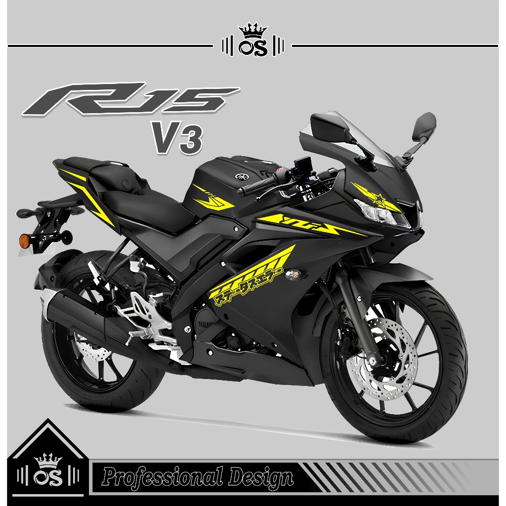 STRIPING R15 V3 / MTF 49 / STIKER CUTTING / STIKER MOTOR R15 / STIKER YAMAHA R15 V3/ STIKER / SIMPLE