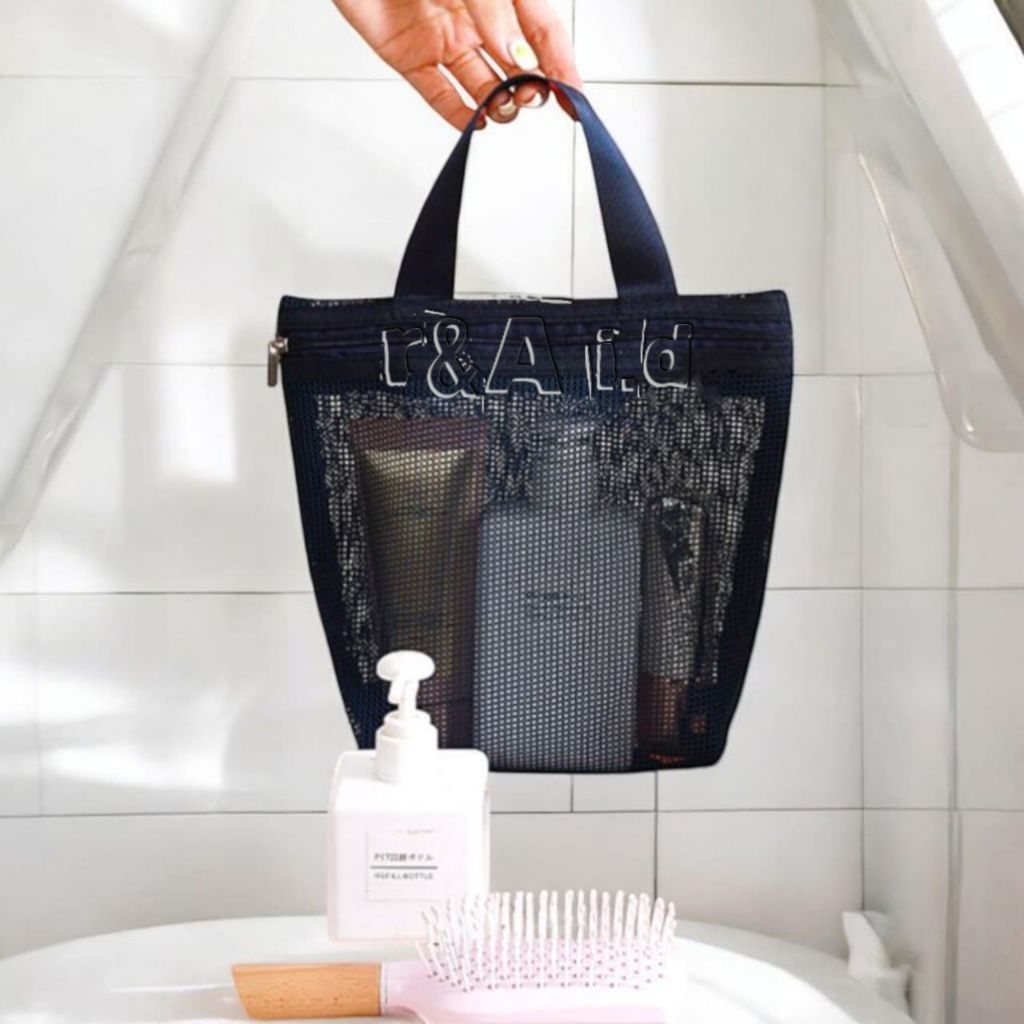 NEW DEALS NEW DEALS TAS TRAVEL MINI BAG TAS PENYIMPANAN MAKEUP TAS PERLENGKAPAN MANDI JARING TAS