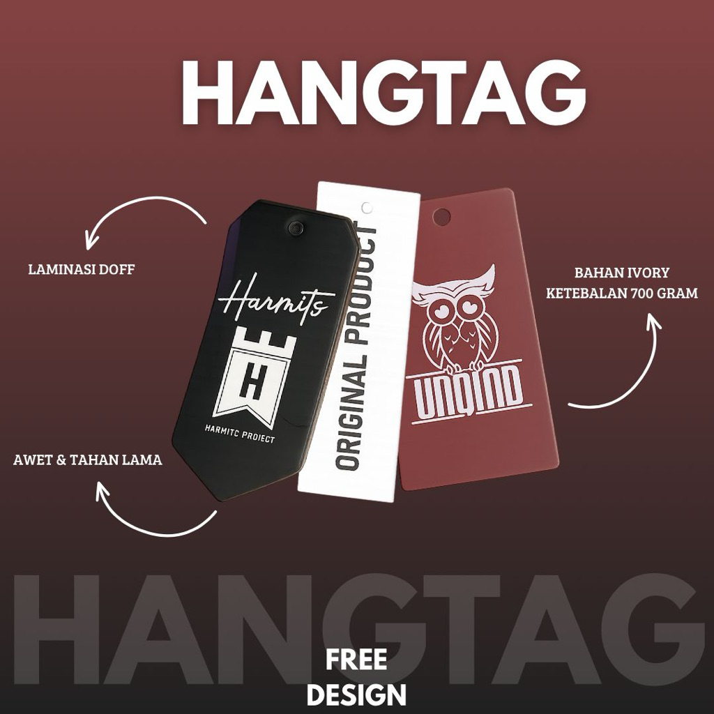 

Hangtag ivory 700 Gram-Label Gantung Baju Costum Elegan