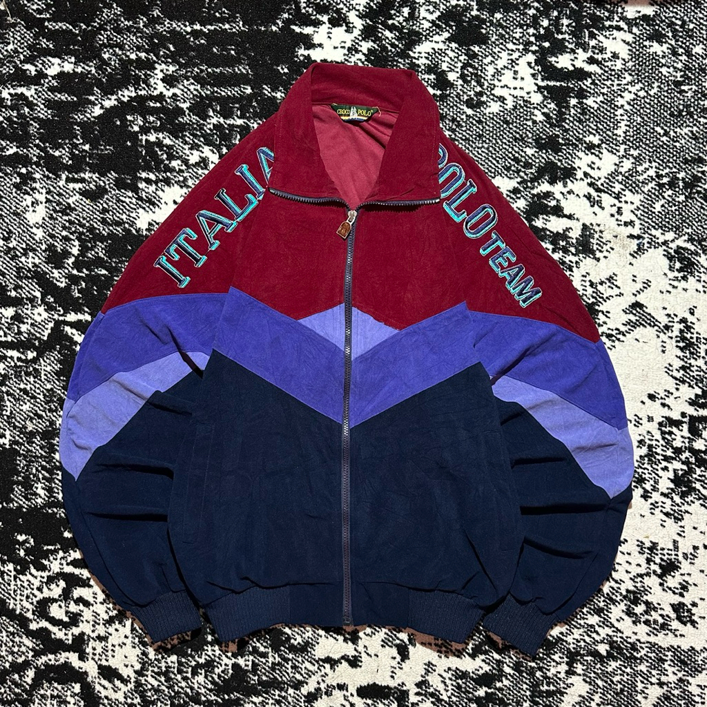 Windbreaker Jacket Polo Italy Vintage Colourblock Unisex