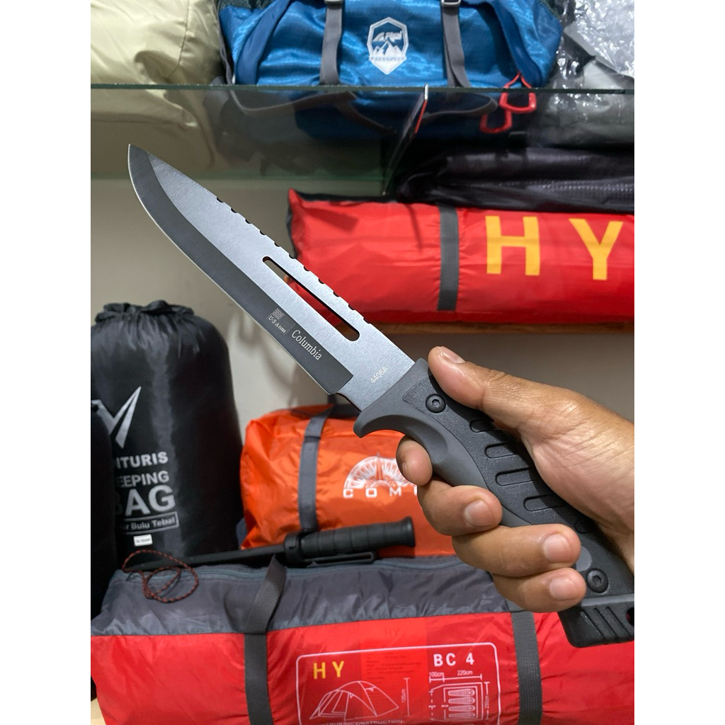 Pisau Camping Columbia USA Survival TNI POLRI Brimob