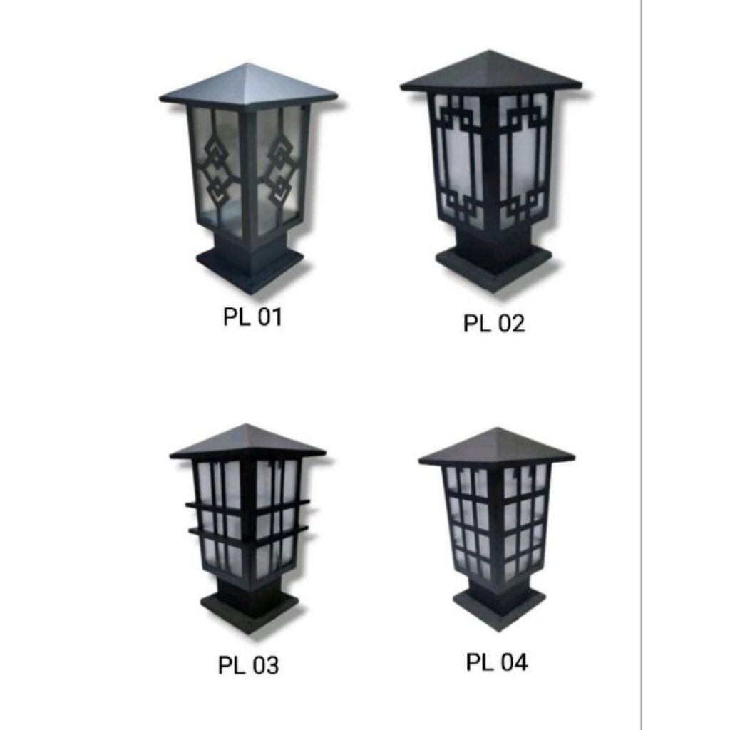 lampu pagar pilar minimalis outdoor kaca -lampu pagar minimalis