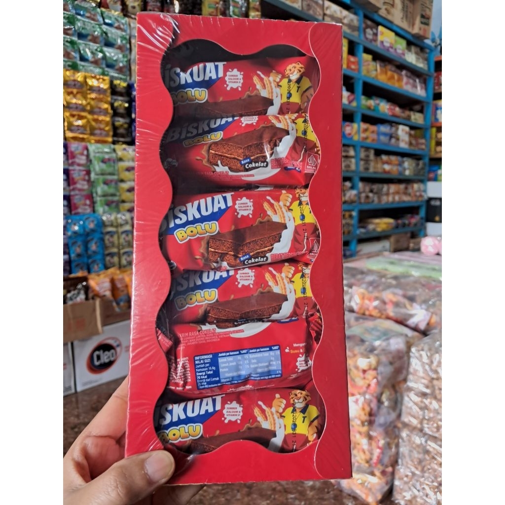 

Biskuat Bolu Cokelat 16.6gx144 pcs (1dus)