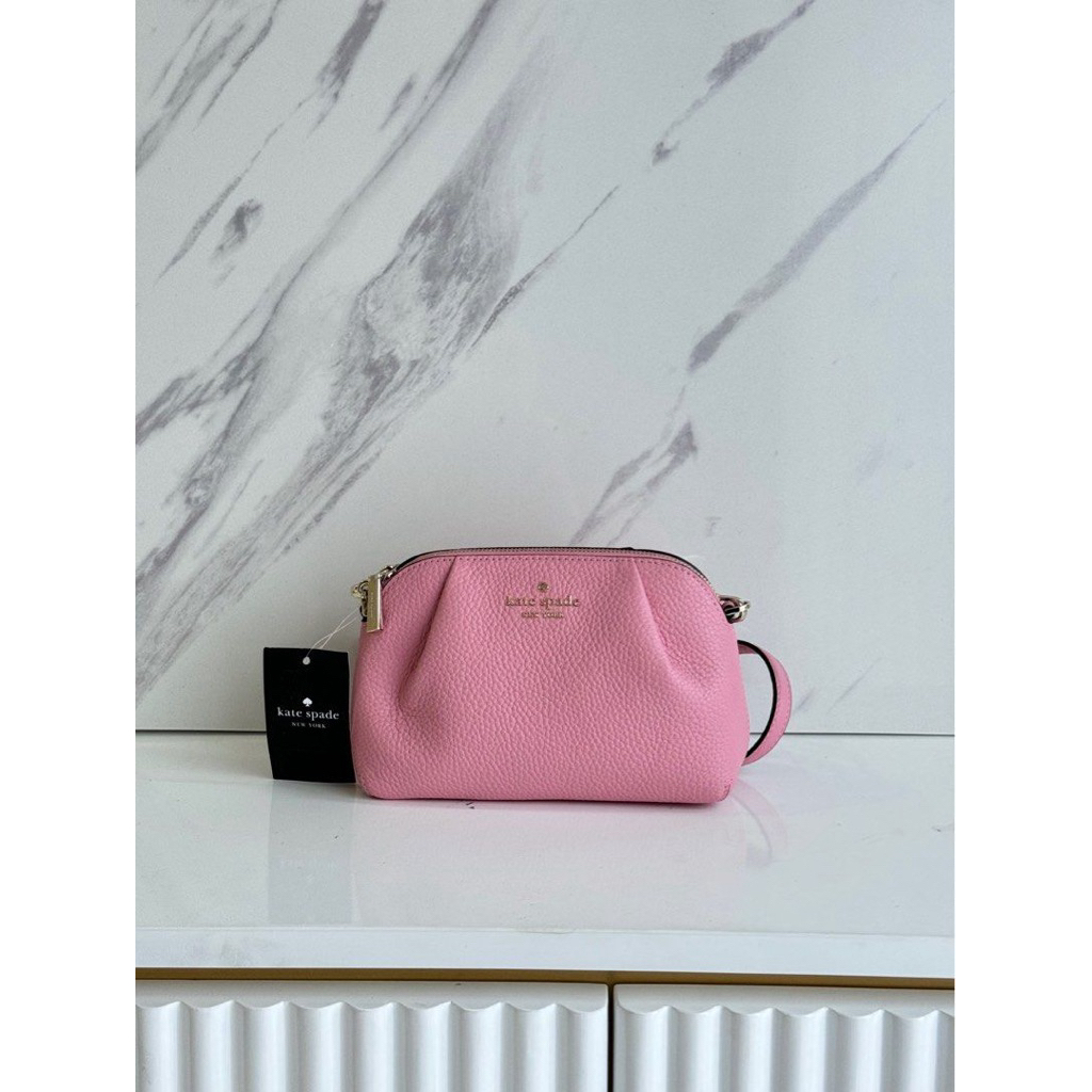 Tas wanita kulit branded dumpling small crossbody pink new original authentic store new with tag