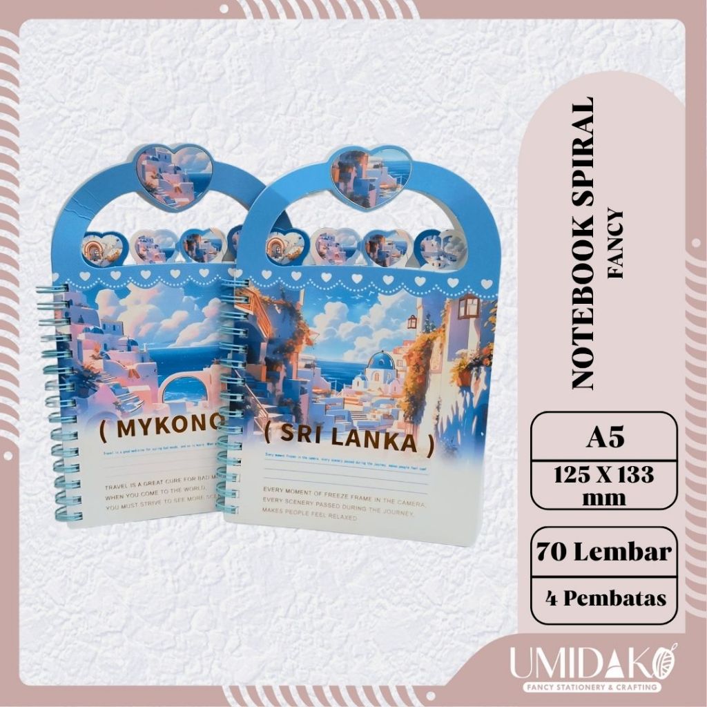 

[UMIDAKO] NOTEBOOK SPIRAL FANCY A5 70 LEMBAR