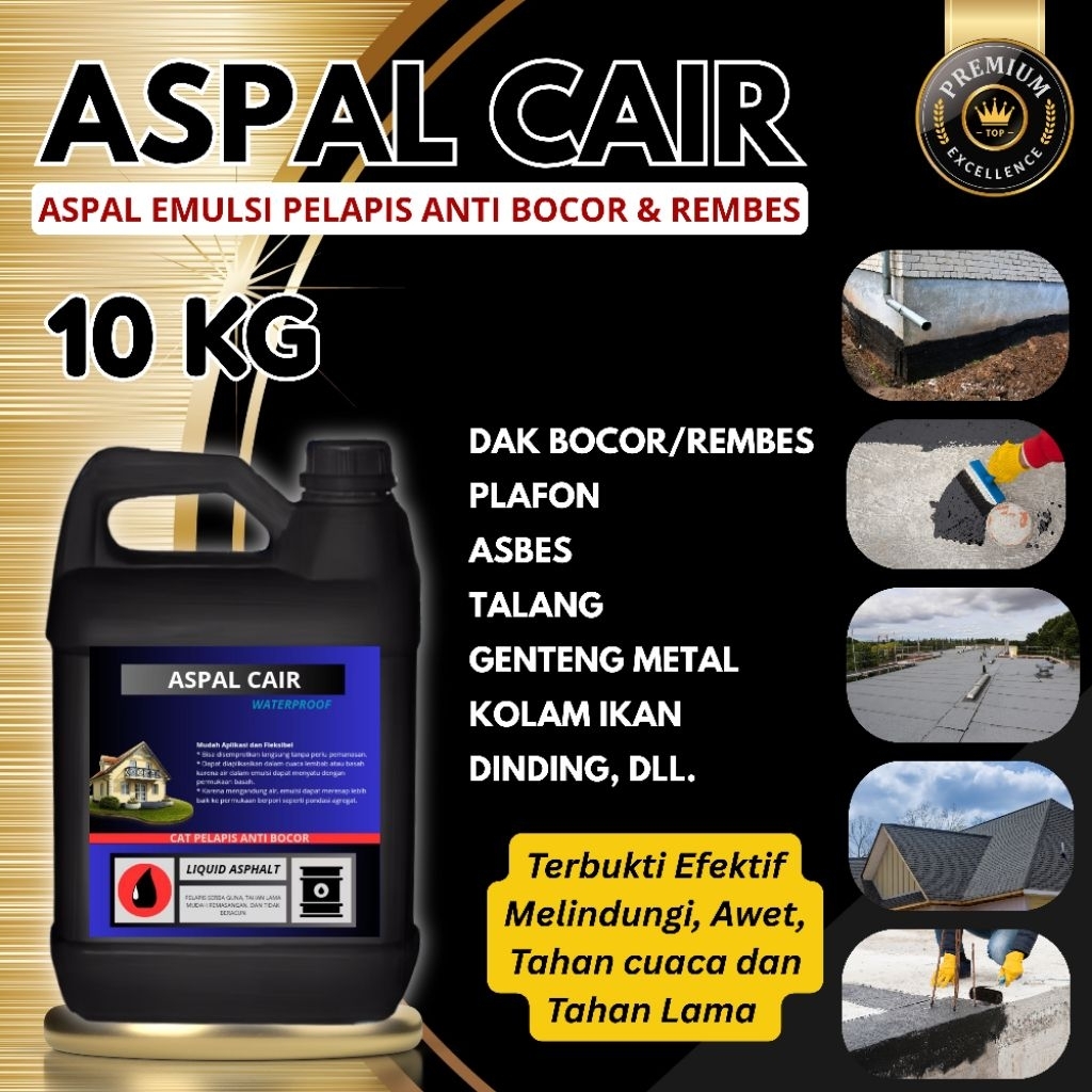 Aspal Cair 10 Kg - Aspal Cair Waterproof Anti Bocar Dan Rembes