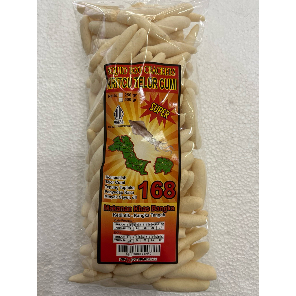 

Kricu keripik telur cumi cemilan khas Bangka Cap 168 Asli Bangka dari Toko LCK