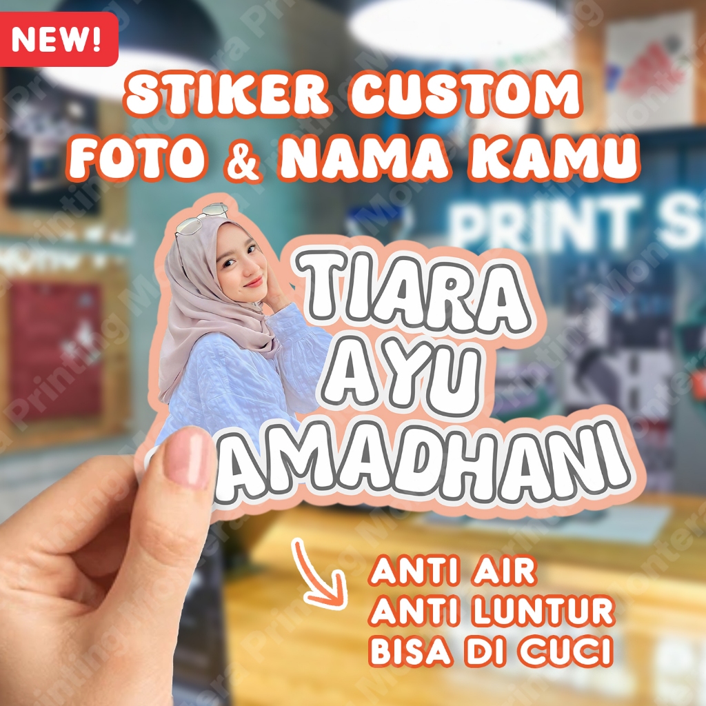 

Stiker Tulisan Nama dan Foto Wajah Custom Tahan Air
