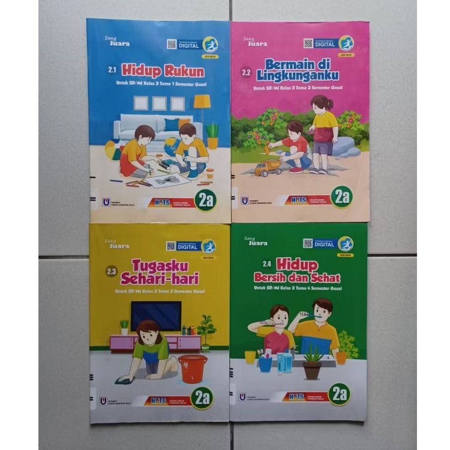 Buku LKS Sang Juara Tematik Per-Tema (Tema 1, Tema 2, Tema 3, Tema 4) Kelas 2 SD/MI Semester 1 Kurik