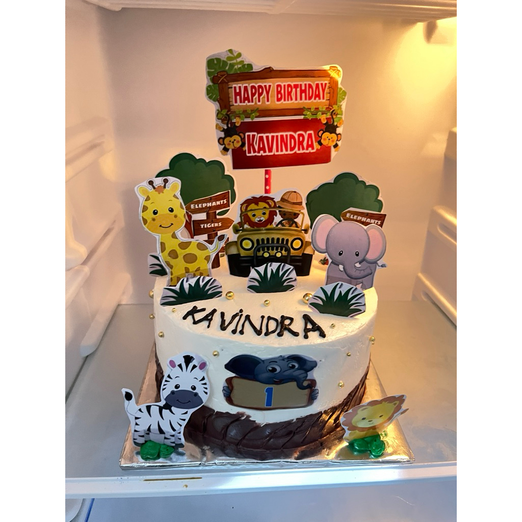 

cake ulang tahun tema zoo/cake ulang kebun binatang/cake ulang tahun tema kebun binatang