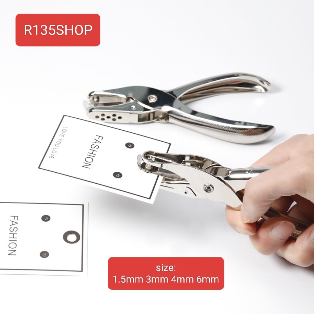 

R135 Tang Pembolong Kertas Lubang Pouch One Hole 1.5mm 3mm 4mm 6mm