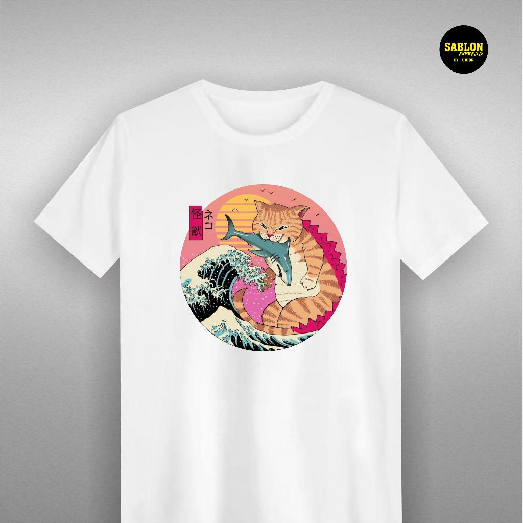 KAOS OMBAK JEPANG COTTON COMBED 30S