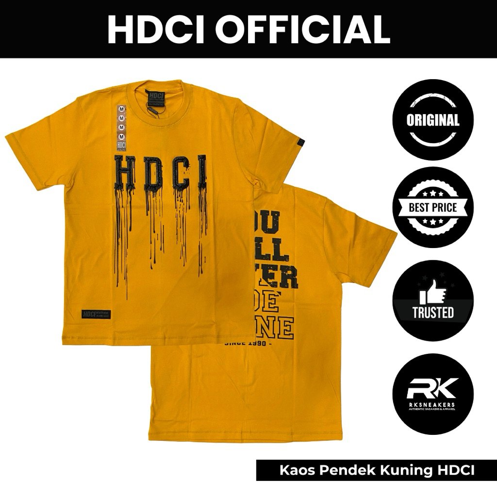 Kaos Pendek Kuning Harley Davidson Club Indonesia Official Merchandise