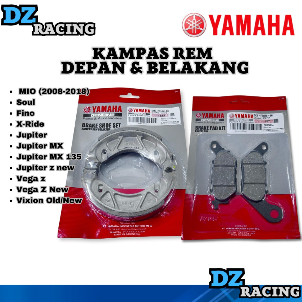 KAMPAS REM DEPAN BELAKANG YAMAHA MIO KAMPAS REM SET X RIDE DISPAD DEPAN FINO KAMPAS REM ORI MIO