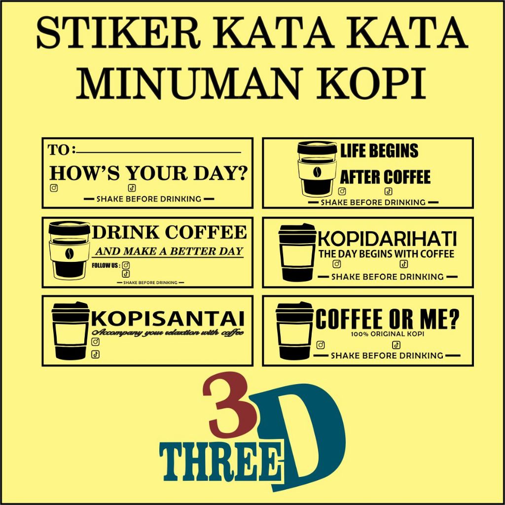 

STIKER GELAS CUP KOPI ESTETIK | STIKER GELAS CUP KATA KATA MINUMAN HITS KEKINIAN