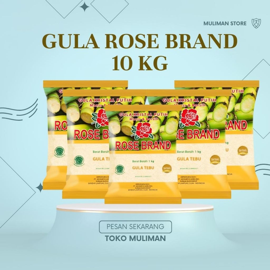 

gula kemasan 1kg X10 merek rosebrand gula kristal premium