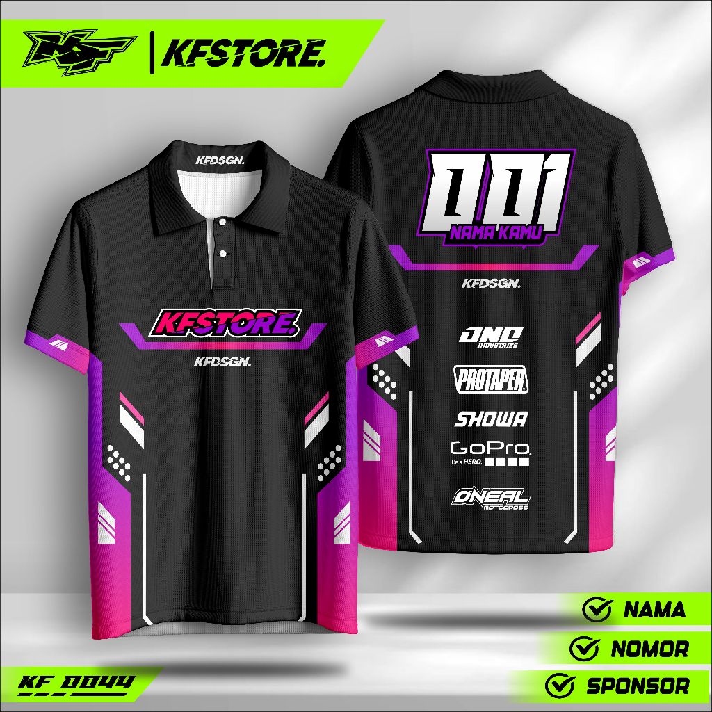 Jersey Custom Nama Balap – Fullprint Keren | Bisa Tambah Logo Tim & Warna Bebas