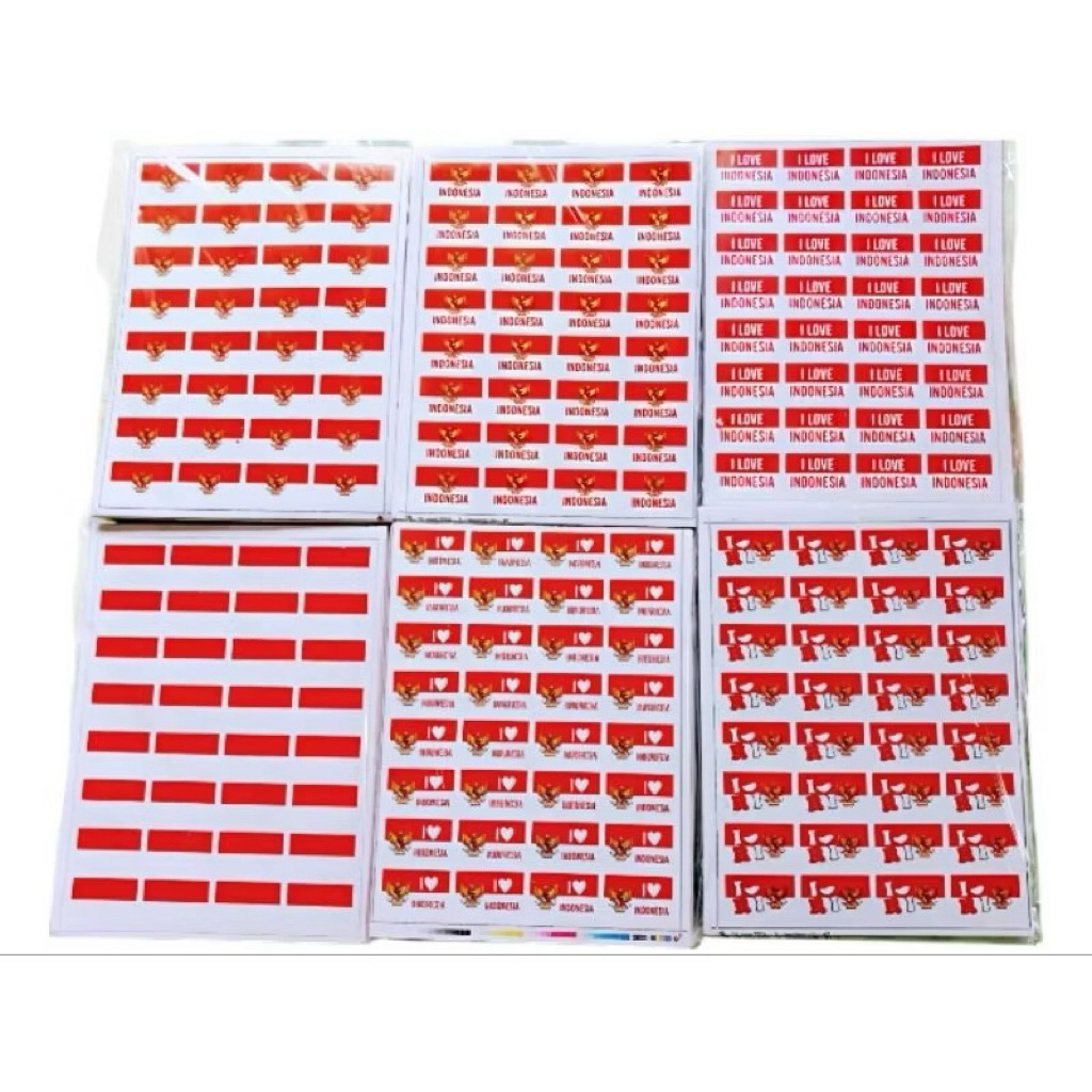

Stiker Merah Putih stiker pipi merah putih 1 Lembar Isi 32 Pcs dekorasi 17 agustus