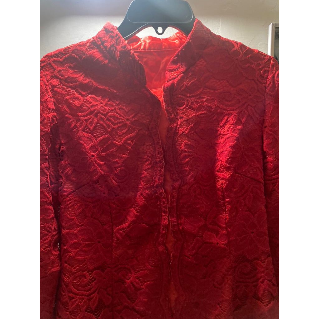 ATASAN KEBAYA BROKAT MERAH