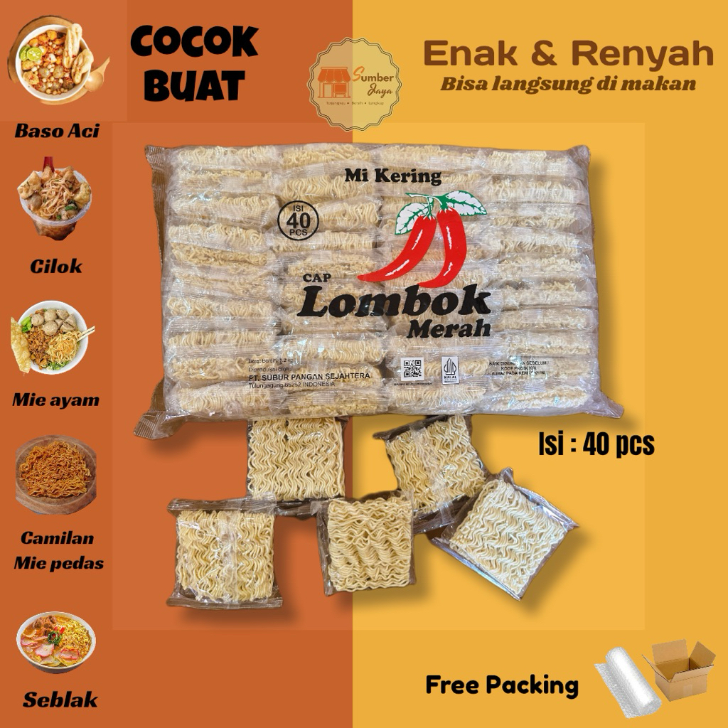 

Mie Kering Bakso dan seblak Mi Yoki isi 40 Pcs Cap lombok