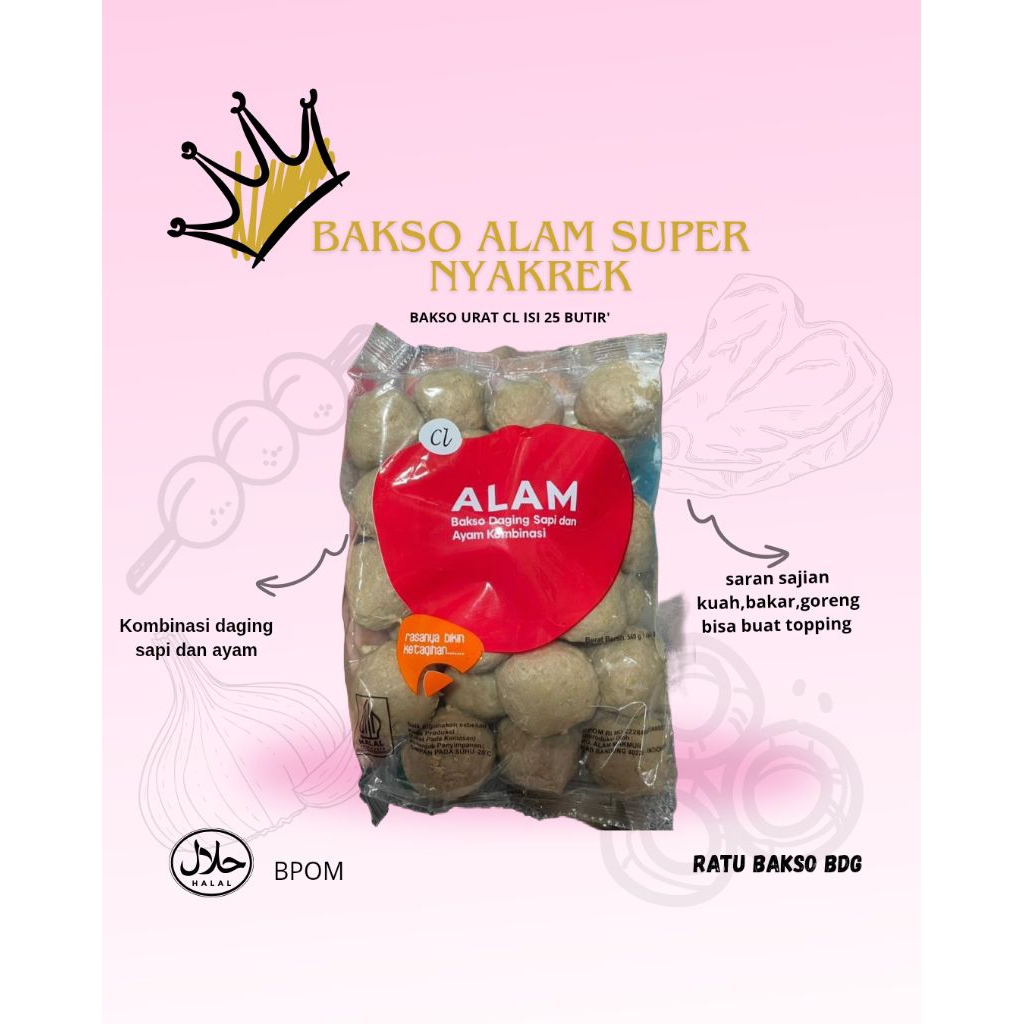 

bakso alam super nyakrek Cl isi 25 butir