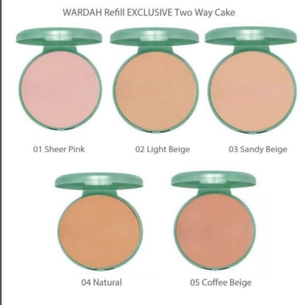 Wardah Exclusive Refill bedak padat/ wardah compact powder kemasan hijau exclusive