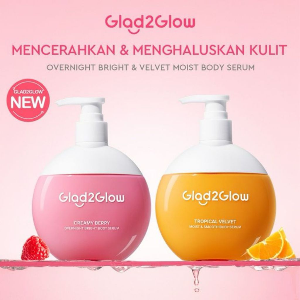glad2glow creamy berry body serum, glad2glow tropical Velvet body serum