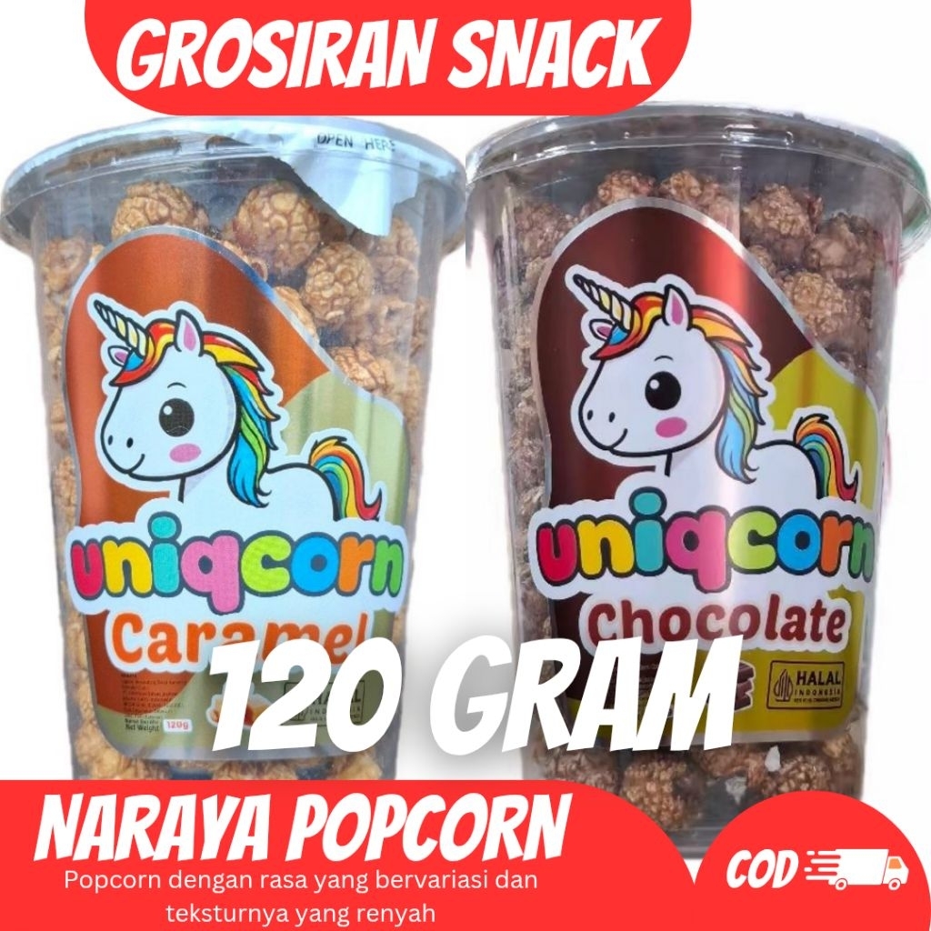 

Naraya Uniqcorn Cup / Popcorn Coklat / Popcorn Caramel / Naraya Popcorn / Naraya Uniqcorn Cup Halal @120gr