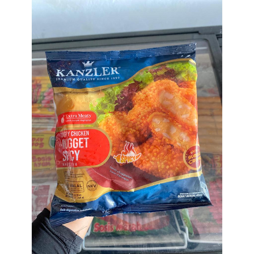 

(PEDAS) KANZLER CRISPY CHICKEN NUGGET SPICY 450 GR / NAGET AYAM KRISPI / AYU PUTRI FROZEN FOOD