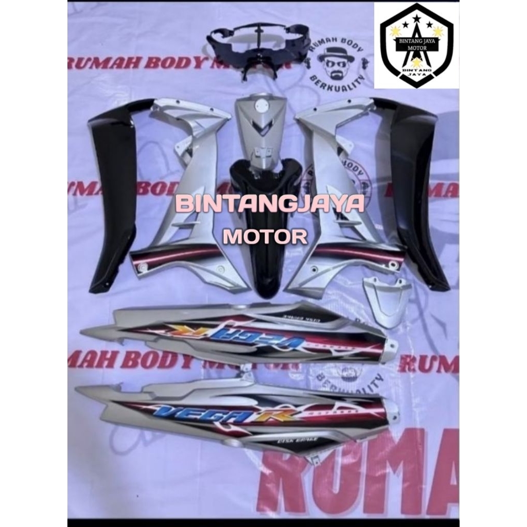 cover body fullset Yamaha Vega r new silver hitam fullset body halus Vega r new 2008 murah