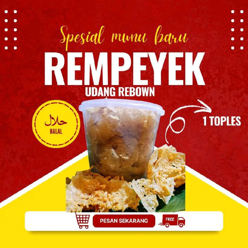 

(siap kirim) REMPEYEK UDANG REBOWN 1 TOPLES | PEYEK ENAK DAN GURIH