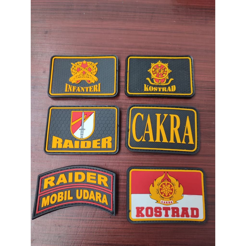 patch rubber kesatuan TNI-AD LOGO/Tulisan