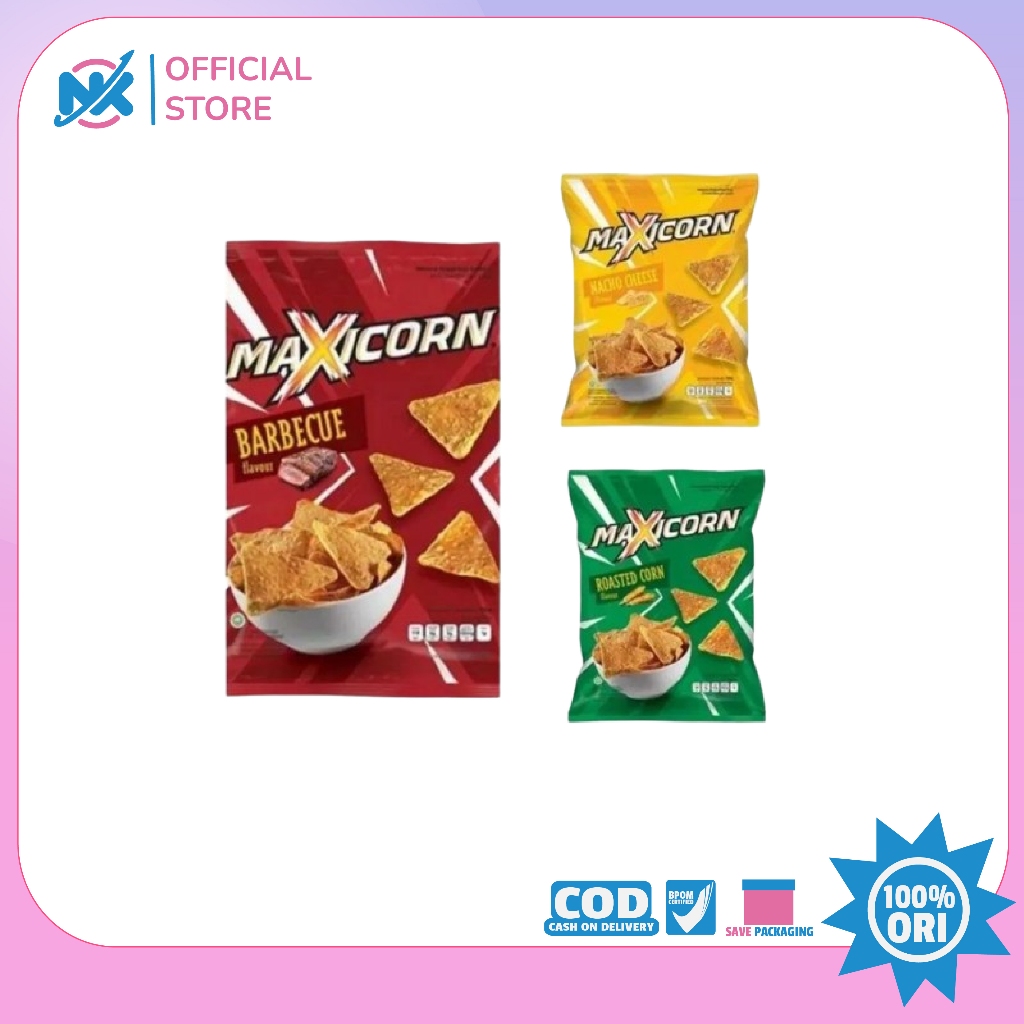 

Maxicorn Snack Rasa Barbeque, Roasted Corn & Nacho Cheese 140 gr - Maxi Corn