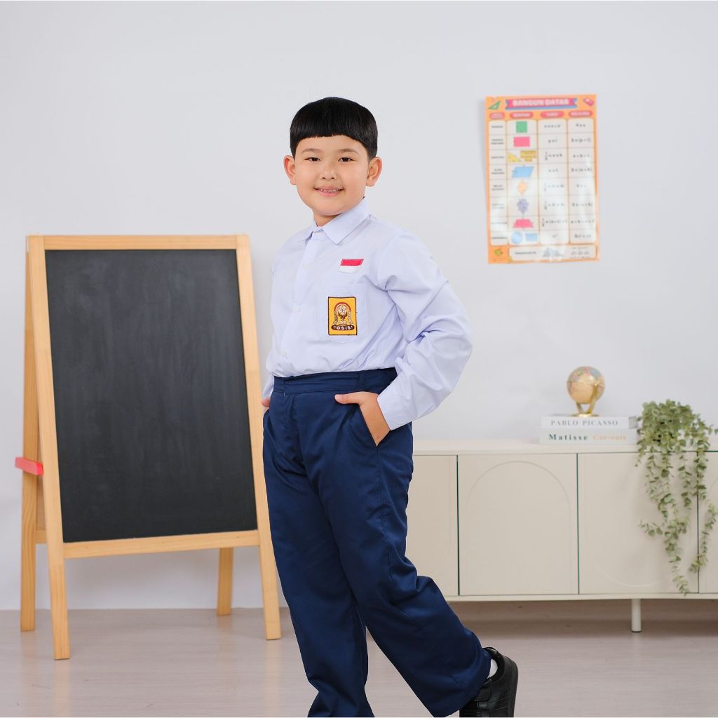Seragam SMP Celana Panjang Biru - Seragam Sekolah - Celana SMP