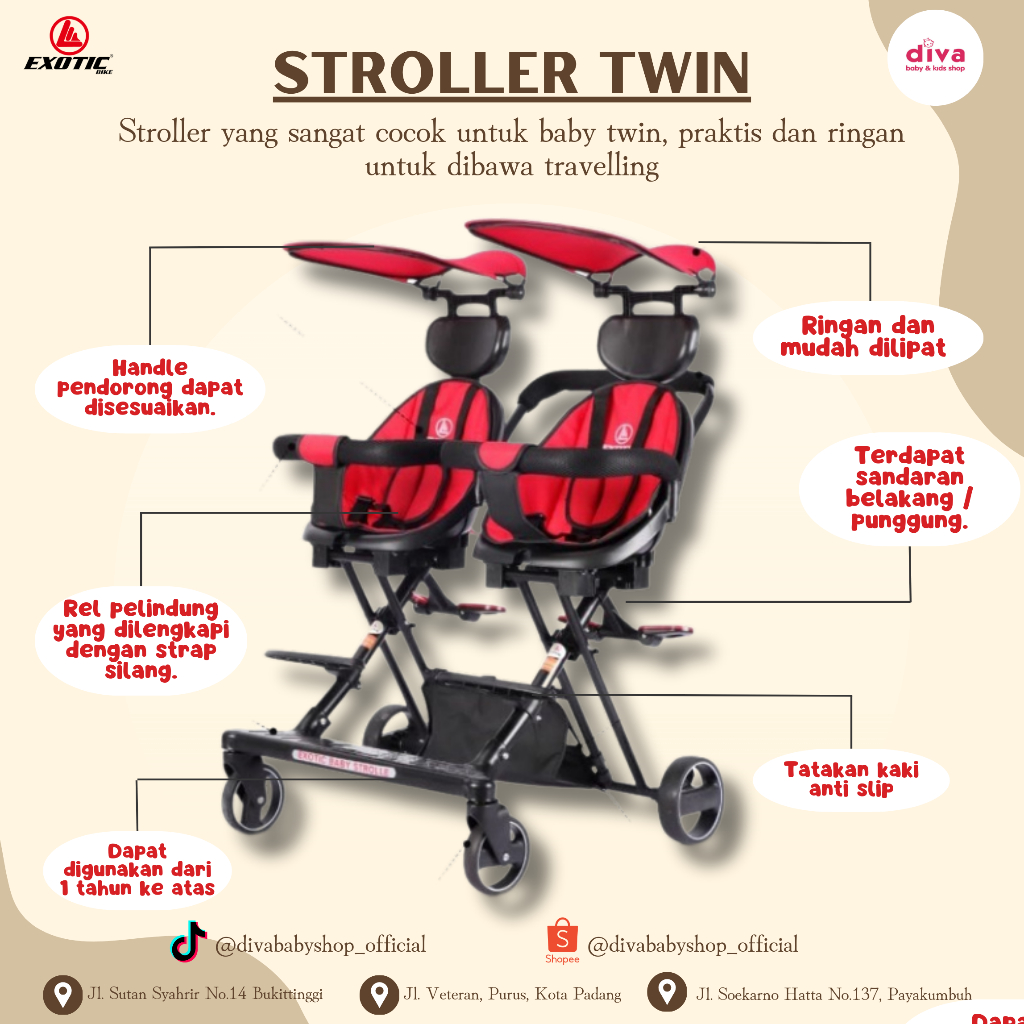 Exotic Baby Stroller Twins LW 366 for Baby