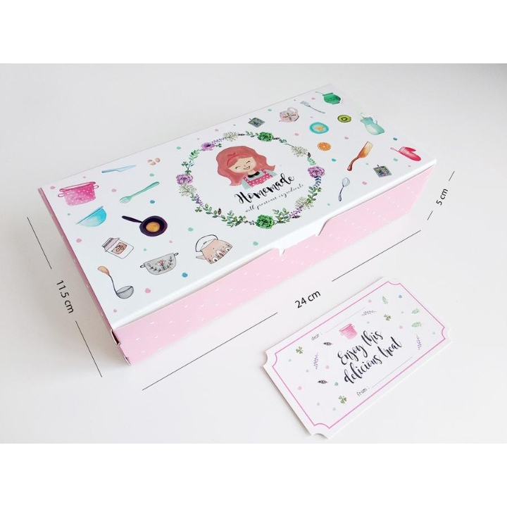 

10pcs box kue brownies motif cute girl dus kotak hampers packaging ukuran 24x11x5cm