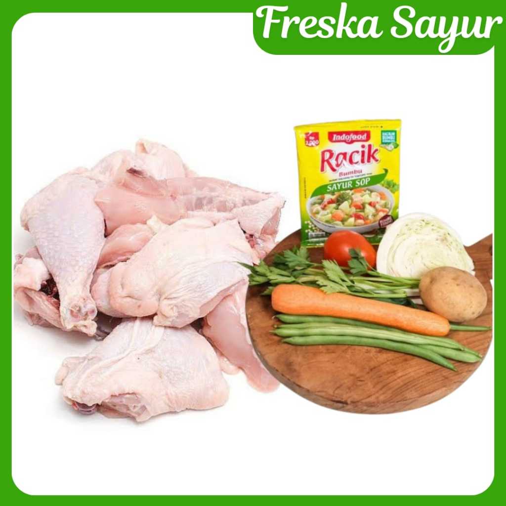

Paket Masak Sop Ayam (Ayam Broiler 1 Ekor Dipotong) + Sayur Sop Komplit