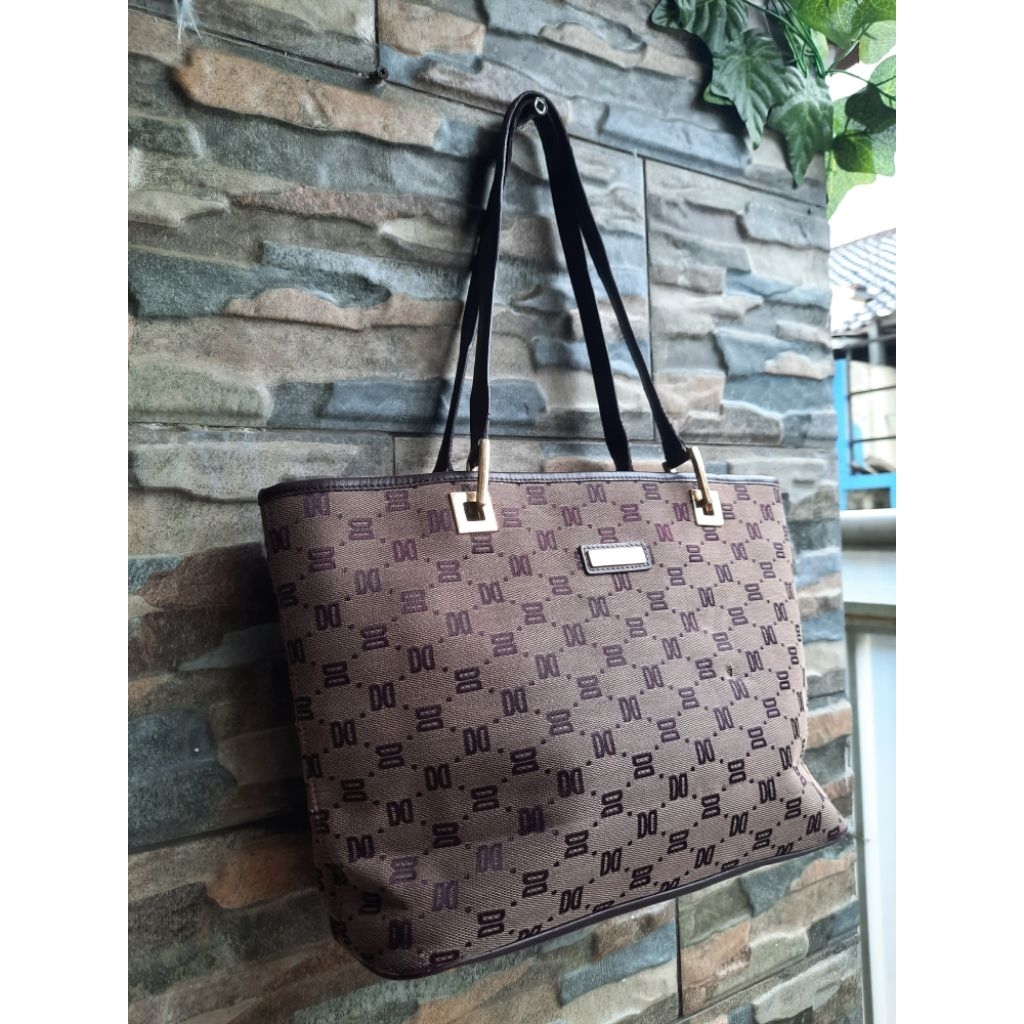 Tote Cokelat DAKS - TAS PRELOVED BRANDED ORIGINAL