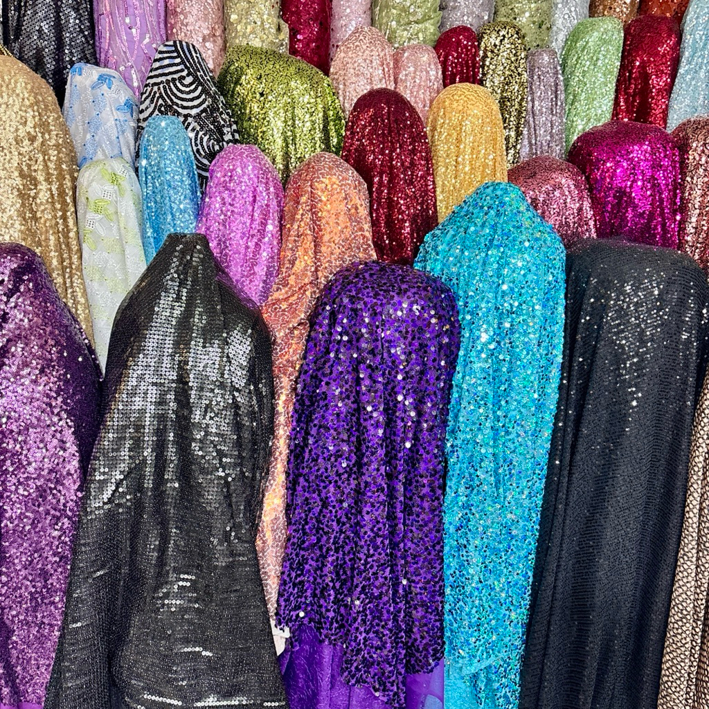 Kain Sequin Payet Glitter Mewah – Bahan Elegan untuk Gaun & Kebaya