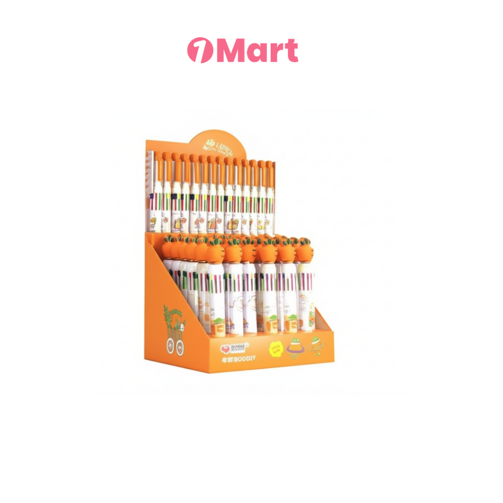 

1MART Pulpen Gel 10 Warna Karakter Wortel Lucu