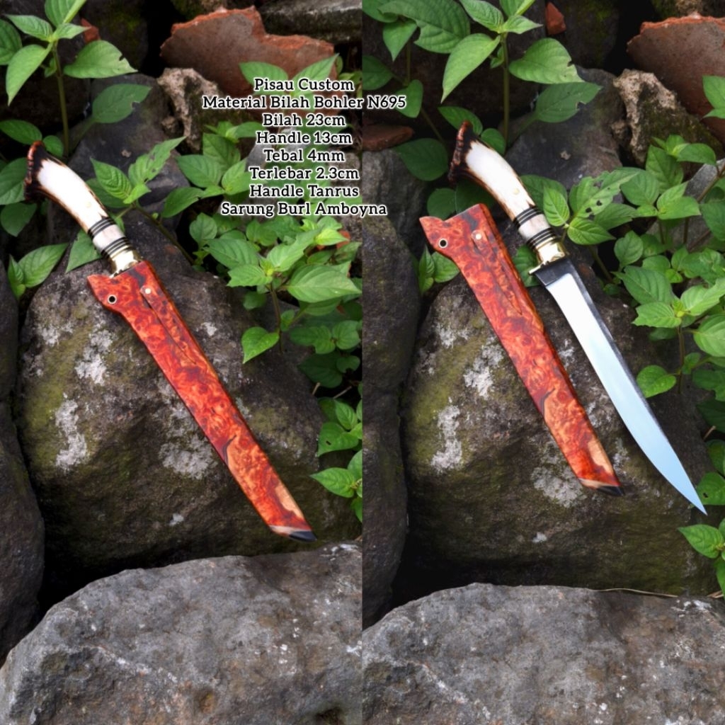 Pisau Custom Bohler N695. Baja tahan karat